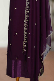 Georgette Churidar Material – Golden Thread Work with Stone