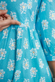Printed Cotton Feeding Top with V-Neck