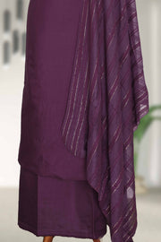 Silk Churidar Material with Golden Embroidery
