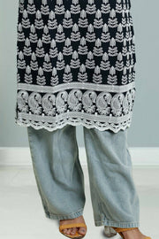 Elegant Cotton Kurti with Thread & Button Work