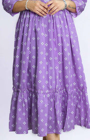 Cotton Kurti – Floral Thread & Sequins Work