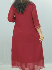 🌸 Serene Elegance: A-Line Maternity / Feeding Georgette Kurti - Just ₹709! 🌸