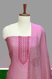 Elegant Silk Churidar Material – Embroidered Floral Charm