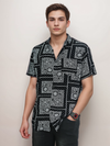 Men Regular Fit Rayon Printed Half Sleeve Casual Shirt