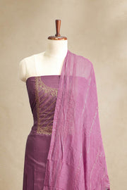 Silk Churidar Material – Golden Thread Work with Sequins