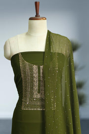 Georgette Churidar Material – Golden Thread Work