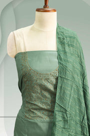 Golden Sequin Embroidered Silk Churidar Material