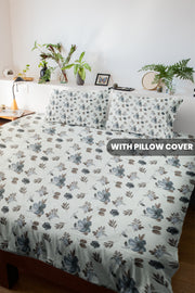 Floral PolyCotton Bedsheet with Pillow Cover