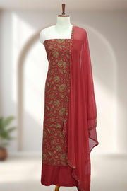 Cotton Churidar Material – Floral Print with Button Work