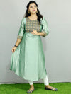 Vichithra Silk Kurti -Mirror Work and stone work