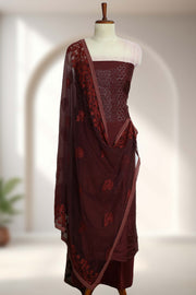 Silk Churidar Material with Beads Work