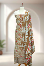 Cotton Churidar Material – Embroidery Thread Work & Batik Print