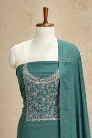 Georgette Churidar Material – Golden Thread Work