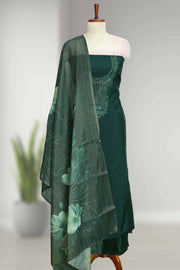 Silk Churidar Material with Embroidery & Stone Work