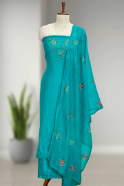 Silk Churidar Material-Floral Thread