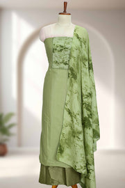 Silk Churidar Material with Lace & Mirror Work