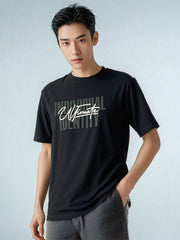 Hog & Fog Round Neck T-Shirt with Front Letter Print