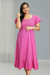 Cotton Night Dress with Smocking Design