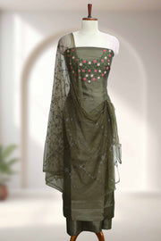 Elegant Silk Churidar Material-Floral Print