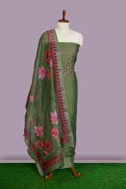 Elegant Silk Churidar Material – Timeless Floral Charm