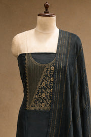 Silk Churidar Material – Golden Thread Work with Sequins