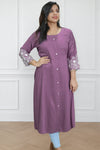 Women  Embroidered  A-line Kurti