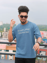 Men's Loop knit Printed Round Neck T-Shirt - 200/-