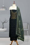 Elegant Silk Churidar Material – Graceful Golden Thread & Floral Charm