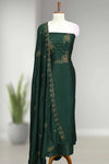 Silk Churidar Material with Embroidery & Beads Work