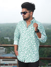 Men's Regular Fit Satin Cotton Printed Full Sleeve Casual Shirt