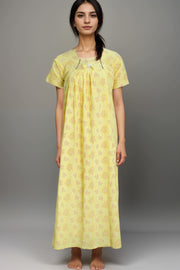 Women’s Printed Cotton Nighty – Babra Pattern
