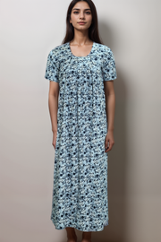 Women’s Printed Cotton Nighty – Babra Pattern