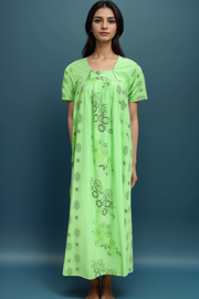 Women’s Printed Cotton Nighty – Babra Pattern