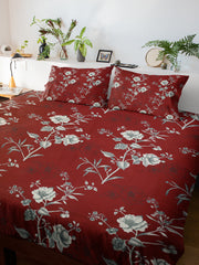 Alibaba Family Bedsheet with Pillow Cover - Cotton Mix & Floral Print - ₹550/-