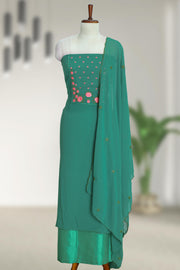 Floral Embroidered Sequinned Georgette Unstitched Churidar Material