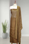 Silk Churidar Material with Golden Embroidery