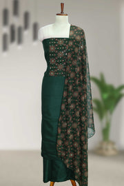 Printed Mirror Work Unstitched Dress Material