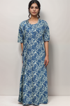 Cotton Nighty with Printed Design & Zip Closure