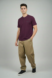 Men’s Chinese Collar T-Shirt – Chest Line Design
