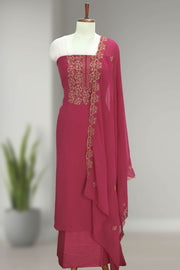 Georgette Churidar Material with Golden Thread & Sequins Work