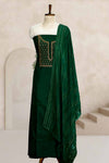 Silk Churidar Material with Golden Embroidery and Box Work