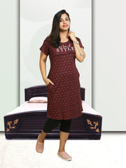 Comfort Maternity Night Top – Soft, Printed Baniyan Fabric – Starting from ₹469