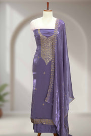 Fendy Churidar Material with Golden Embroidery & Sequins Work