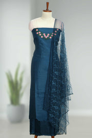 Elegant Silk Churidar Material-Floral Print