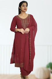 Churidar – Golden Embroidery Thread & Sequins Work