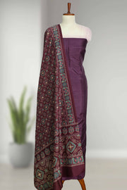 Silk Churidar Material with Button Design