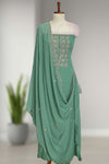 Georgette Churidar Material-Embroidery Thread