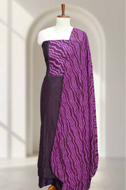 Silk Churidar Material with Zig Zag Print