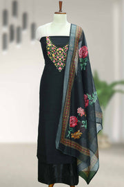 Traditional Silk Churidar Material with Fine Thread Work