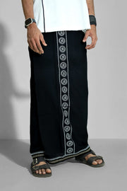 Black Dhothi – Printed Design